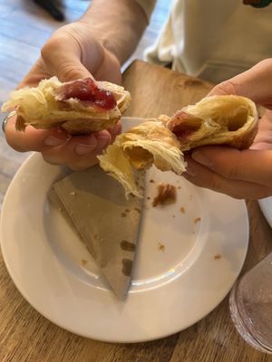 Raspberry croissant   at Thrive in Cambridge