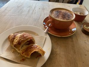 Fantastic raspberry croissant  at Thrive in Cambridge