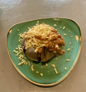 Gf baked potato w/ beans & cheeze   at Thrive in Cambridge