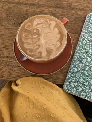 Soya latte  at Thrive in Cambridge