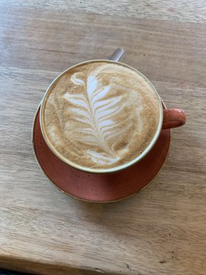 Soya latte  at Thrive in Cambridge