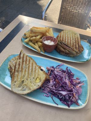Toasties, chips, coleslaw and mayo!  at Thrive in Cambridge
