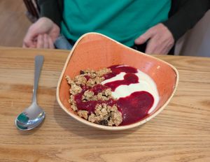 Granola & vegan yoghurt at Thrive in Cambridge