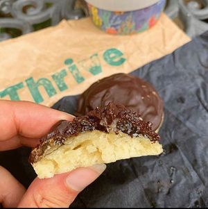 Fresh vegan jaffa cakes at Thrive in Cambridge