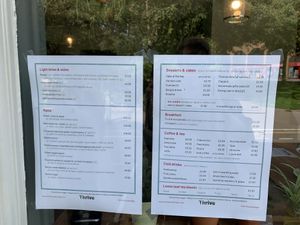 menu at Thrive in Cambridge