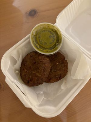 Fried mashed potato appetizer with chutneys  at Kohinoor in Champaign