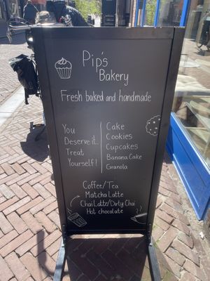 Called Pip's Bakery on the outdoor menu, Pip's Delicious inside   at Vegan Pip's in Leeuwarden