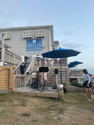 Listening to music at Aqua Bar with my husband  at AQUA Restaurant in Duck