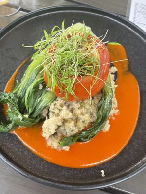 Stuffed tomatoe  at AQUA Restaurant in Duck