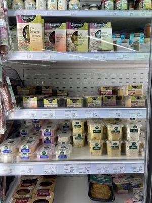 Some refrigerated items - artichoke, olives, hummus  at LPG Biomarkt - Hauptstr in Berlin