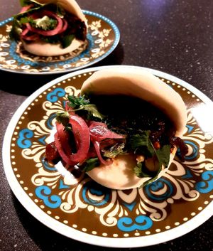 Vegan Bao with mushrooms. at Brixton House in Bratislava