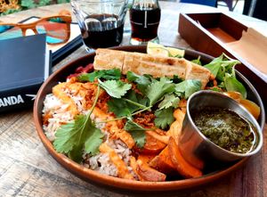 Burrito Bowl with extra grilled tofu at Brixton House in Bratislava