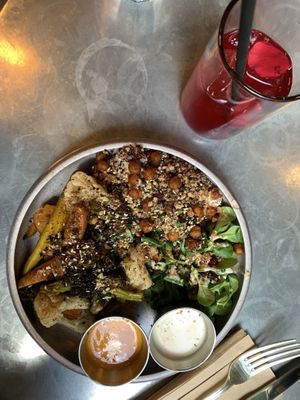 Buddha Bowl & Pink Lemonade  at Brixton House in Bratislava