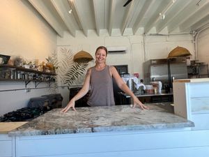 Countertop installed in the new shared space. at Kindness Batters Vegan Bakery in Lake Worth