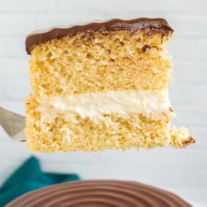 Boston cream pie 😍 from our Massachusetts native baker.  at Kindness Batters Vegan Bakery in Lake Worth