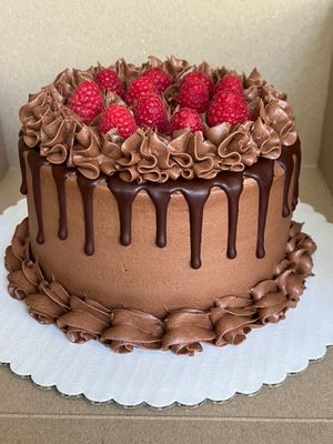 Chocolate raspberry truffle cake at Kindness Batters Vegan Bakery in Lake Worth