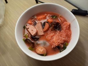 Yen ta four soup at Dok Bua Vegetarian - Lotus Vegetarian in Phuket