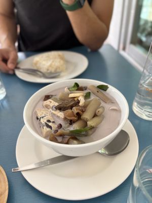 Tempe and Lotus stem soup  at Dok Bua Vegetarian - Lotus Vegetarian in Phuket