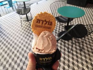 Watermelon&mint and coconut ice cream  at Golda in Haifa