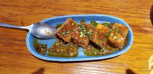 Warning: this tofu dish is made with egg (cannot be removed) at V Sherry 云雪丽 - Yún Xuě Lì in Lijiang