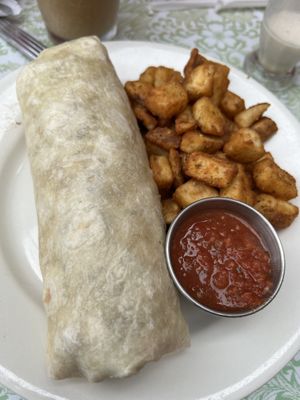 Vegan breakfast burrito with potatoes   at 821 Cafe in Richmond