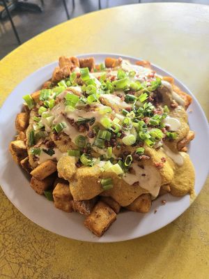 Vegan Loaded Potatoes at 821 Cafe in Richmond