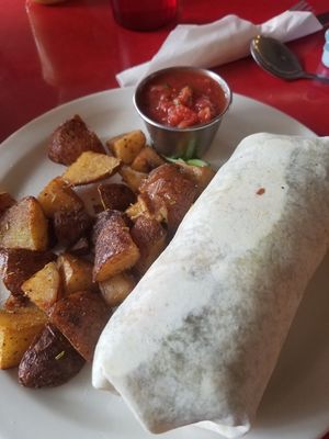 Tofu scramble breakfast burrito at 821 Cafe in Richmond