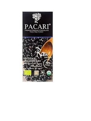Pacari organic chocolate Ecuador RAW Andean Blueberry 70 procent at The Chocolate Shop in The Hague