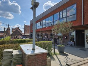 Front + terrace in front at Eetcafe 't Folk in Heuvelland