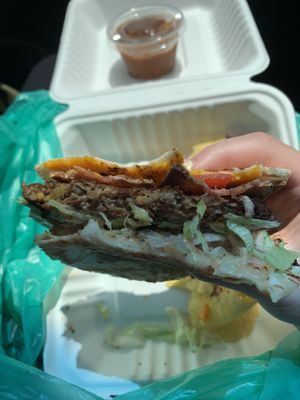 Quesadilla vurger  at Vegans on The Run in Shreveport