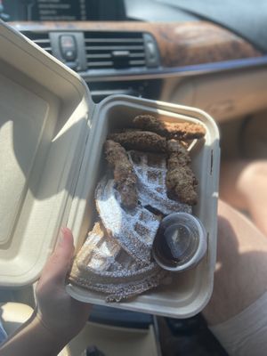 Chicken and Waffles.  at Vegans on The Run in Shreveport