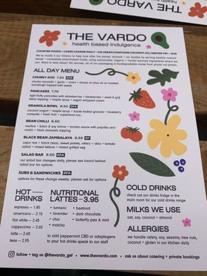 Menu  at Kynd Coffee in Bedford