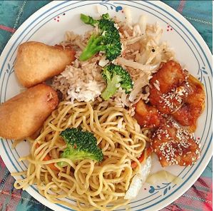 chicken fingers, beef lo mein, no name special at Grasshopper Restaurant in Boston