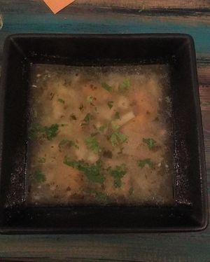 Garlic soup (Česnečka) at VeggieDick in Mikulov