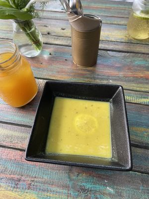 Red lentil soup   at VeggieDick in Mikulov