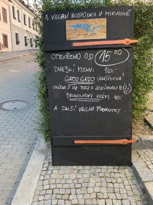 Street sign at VeggieDick in Mikulov