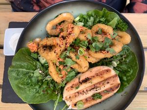 Veganen Calamari at Erbse in Luebeck