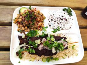 Griechisch/Spieß (ca. 15€) at Erbse in Luebeck