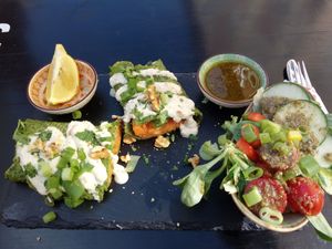 amazing spinach crepe   at Erbse in Luebeck