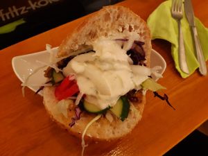 Vöner with seitan and tzatziki at Erbse in Luebeck