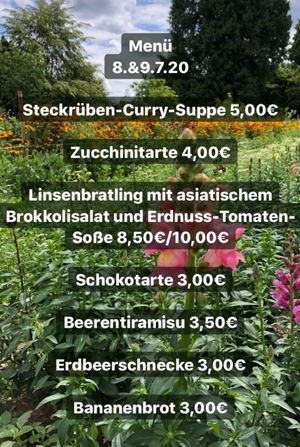 Menu for 08. and 09.07.2020 at Leyenhof Bistro in Bonn