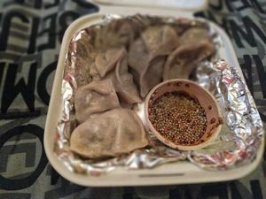 Dumplings 🐼 at Mundo Vegano in Bogota