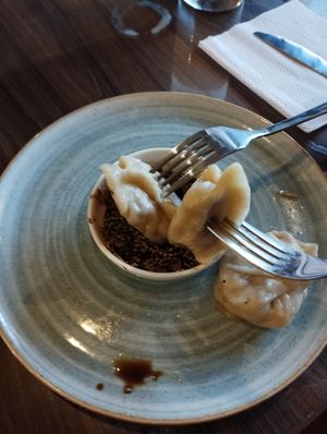 Dumplings at Mundo Vegano in Bogota