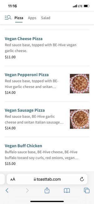 Some vegan options   at East Nashville Beer Works in Nashville