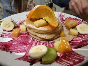 Vegan Pancakes yummy!  at Kala Cafe in Berlin