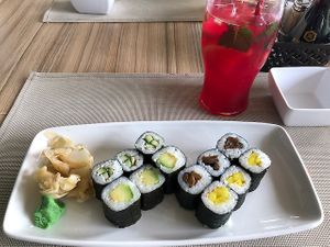 Geisha plate and watermelon lemonade at La Guna in Budapest