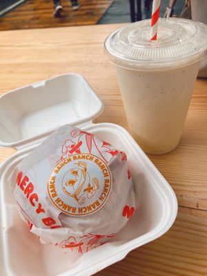 All wrapped up  at Mercy Burger in East London