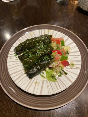 Grape leaves with vegan filling at Nazareth in Drachten