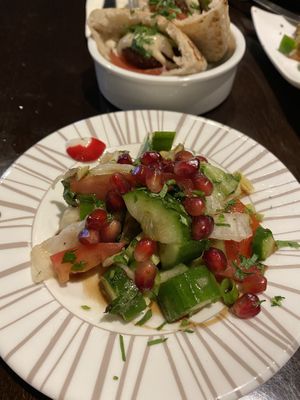 Simple salad with pomegranate  at Nazareth in Drachten