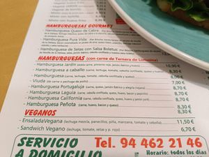 Únicas opciones veganas. at El Jardín in Portugalete